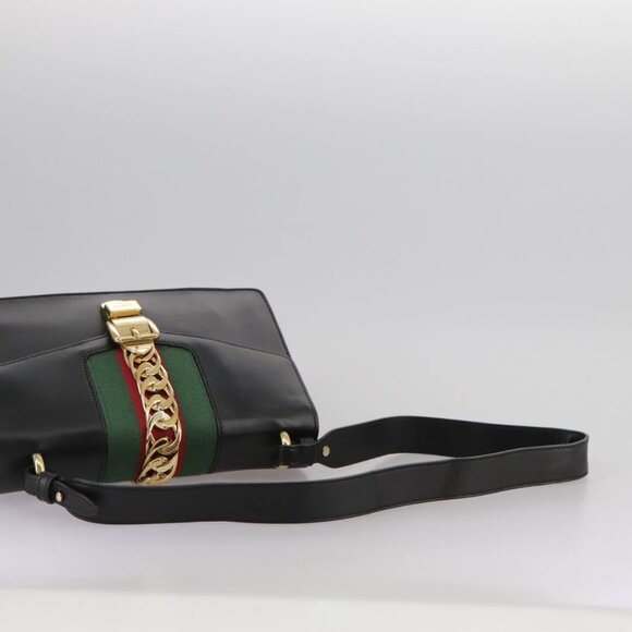 GUCCI Silvi Web Sherry Sherry Line Shoulder Bag Leather 421882 Auth bs21500 - Picture 10 of 15